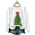 thumbnail image 1 of ABATAB Christmas Sweatshirt for Women Crewneck Long Sleeve Christmas Tree Print Cute Pullover Vacation Casual Trendy Outfits, 1 of 6