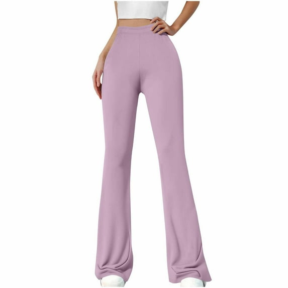 ABATAB Flare Leggings for Women Stretchy ootcut Yoga Leggings High Waisted Lounge Workout Casual Pants with Pockets