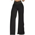 thumbnail image 1 of ABATAB Flare Pants for Women Yoga High Waisted Wide Leg Pants Bootcut Lounge Casual Loose Comfy Dressy Palazzo Trousers, 1 of 5