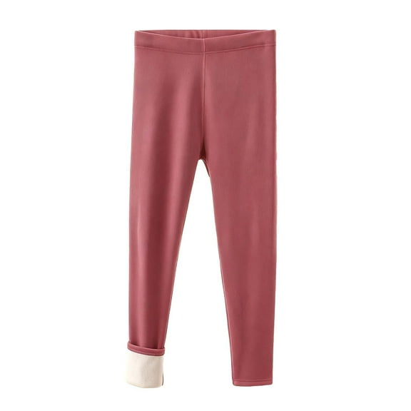 ABATAB Fleece Lined Base Layer Leggings for Women Elastic Waisted Comfy Sleep Wear Stretch Soft Pajama Pants Warm Winter Trousers