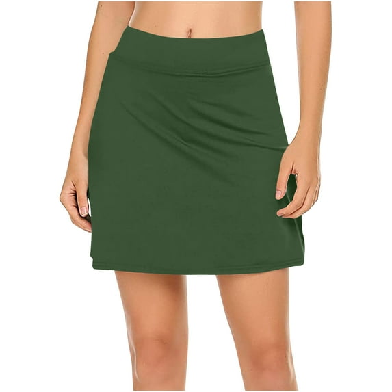 ABATAB Golf Skorts for Woman Soft Tennis Skirt Elastic Wiasted Shorts Stretchy 2 in 1 Athletic Running Shorts