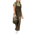 thumbnail image 1 of ABATAB Jean Overalls for Women Wide Leg Baggy Stretchy Denim Clothing Button Adjustable Strap Ripped Casual Loose Fit Overall Jumpsuit, 1 of 7