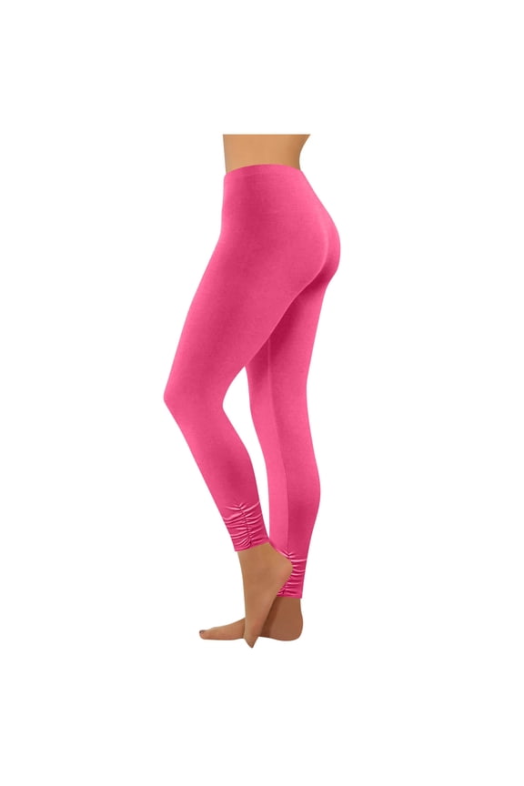 Leggings for Women High Waisted Butt Lifting Pleated Pants Thin Comfortable Athletic Yoga Trousers for Summer