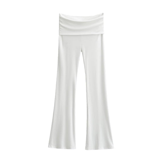 ABATAB Leggings for Women Lightweight Fold over Waist Flared Pants Lounge Sweatpants Workout Athletic Bootcut Trousers