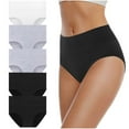 thumbnail image 1 of ABATAB Pack of 5 plus Size Underwear for Women Low Waist Seamless Panties No Show Cotton Full Coverage Soft Briefs, 1 of 2
