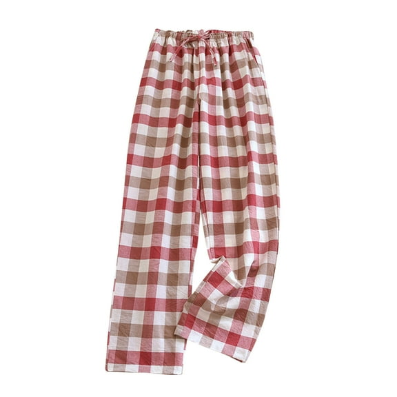 ABATAB Pajama Pants for Women Plaid Soft Lounge Comfy Sleepwear Drawstring Loose Fit Casual Pj Bottoms with Pockets
