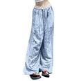 thumbnail image 1 of ABATAB Pajama Pants for Women Soft Comfy Wide Leg Plaid Sleepwear Elastic Waisted Casual Baggy Lightweight Beach Pj Bottom, 1 of 4