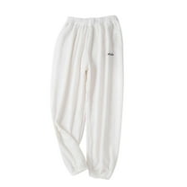 ABATAB Pajama Pants for Women Winter Lounge Sherpa Lined Sleepwear Elastic Waisted Soft Warm Casual Tapered Pj Bottoms