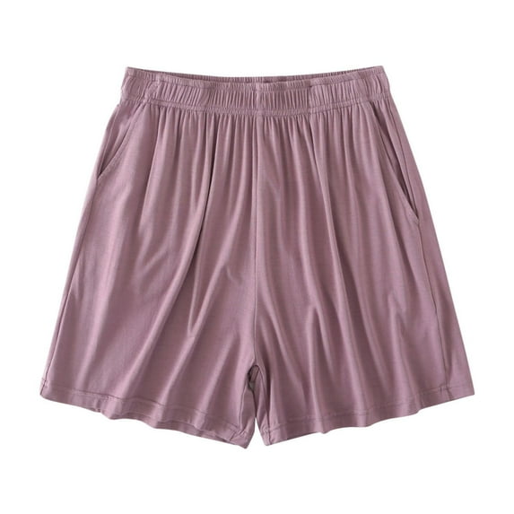 ABATAB Pajama Shorts for Women Elastic Waisted Comfy Pj Bottoms Lounge Comfortable Stretch Solid Sleep Shorts