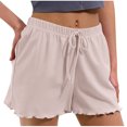thumbnail image 1 of ABATAB Pajama Shorts for Women Ribbed Casual Lounge Elastic Sleepwear Drawstring Cute Comfy Soft Sleep Shorts, 1 of 1