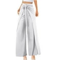 thumbnail image 1 of ABATAB Palazzo Pants for Women Casual High Waisted Wide Leg Yoga Pants Bowtie Baggy Trendy Trousers with Pockets, 1 of 6