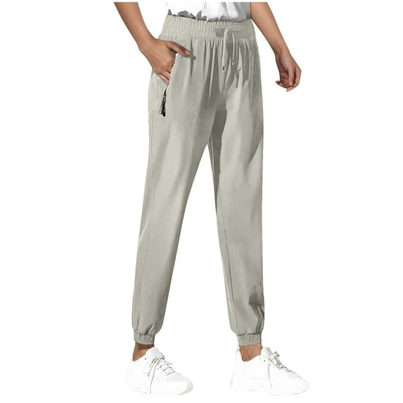 ABATAB Plus Size Joggers for Women with Pockets Drawstring Workout Sport Gym Pants Comfy Lounge Yoga Running Trousers with Pockets