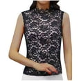 thumbnail image 1 of ABATAB Plus Size Lace Tank Tops for Womens Mesh Sheer Floral Sleeveless Neck Casual Dressy Club Blouses Shirt, 1 of 7