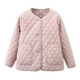 thumbnail image 1 of ABATAB Plus Size Puffer Padded Coats for Women Lightweight Long Sleeve Button down Quilted Jackets with Pockets Fall Winter(X-Large,Pink), 1 of 6