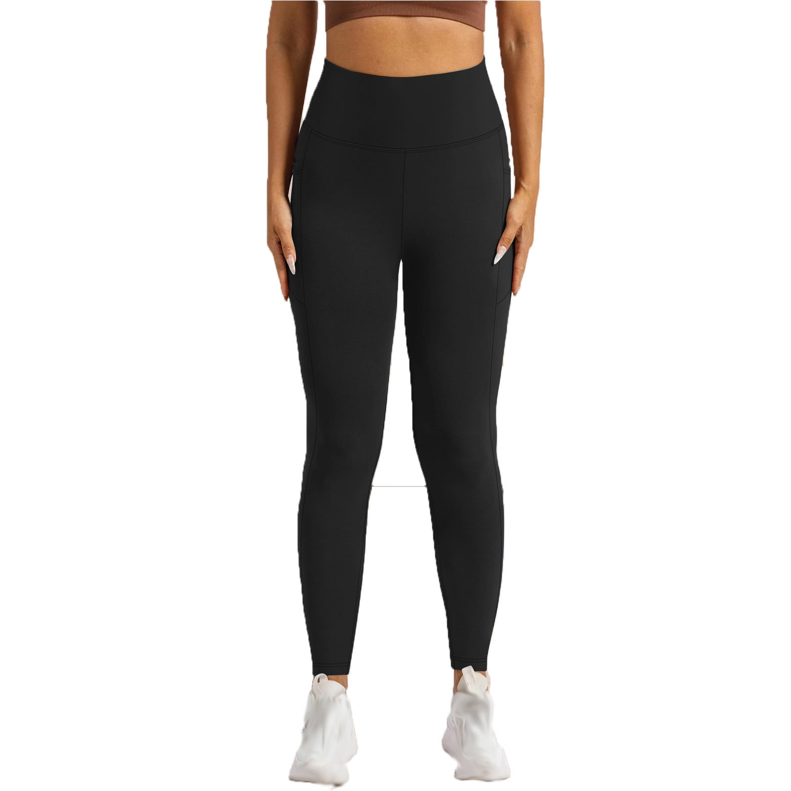 ABATAB Plus Size Yoga Pants for Women with Pockets Seamless High ...