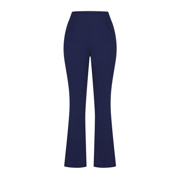 ABATAB Plus Size ell ottom Office Pants for Women Casual Summer Dress Pants Elastic Waisted Fashion Yoga Work Flare Pants with Pockets