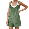 thumbnail image 1 of ABATAB Rompers for Women Sleeveless Button down Cotton Linen Jumpsuits Summer Vacation Overalls Outfits for Women, 1 of 6
