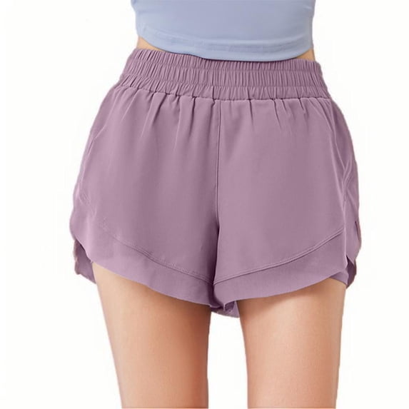 ABATAB Running Shorts for Women Elastic Waisted Athletic Shorts Pockets Quick Dry Exercise Workout Shorts
