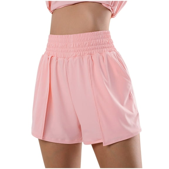 ABATAB Running Shorts for Women High Waist Loose Gym Workout Shorts Casual Cute 2 in 1 Athletic Summer Shorts with Pockets