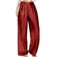 thumbnail image 1 of ABATAB Sequin Pants for Women Ruched Crossover Wide Leg Shiny Sparkly Pants Casual aggy Party Clubwear Palazzo Trousers, 1 of 6