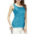 thumbnail image 1 of ABATAB Sequin Tops for Women Sparkly Sleeveless Going out Tee Blouses Slim Fit Club Fashion Tank Tops, 1 of 6