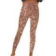 thumbnail image 1 of ABATAB Sequin Yoga Leggings for Women High Waisted Shiny Gym Trousers Skinny Casual Workout Sports Leggings Pants for Holiday Outfits, 1 of 5