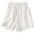 thumbnail image 1 of ABATAB Shorts for Women Drawstring Comfy Summer Casual Shorts Trendy Lace Hem Beach Vacation Shorts with Pockets, 1 of 7