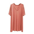 thumbnail image 1 of ABATAB Sleep Shirts for Women V Neck Short Sleeve Nightshirts Solid Color Soft Comfy Lounging Pajamas Tops, 1 of 5