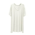 thumbnail image 1 of ABATAB Sleep Shirts for Women V Neck Short Sleeve Nightshirts Solid Color Soft Comfy Lounging Pajamas Tops, 1 of 5