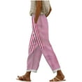 thumbnail image 1 of ABATAB Striped Pants for Women Summer Casual Wide Leg Pants with Pockets Comfy Elastic Waisted Baggy Dressy Palazzo Pants, 1 of 5