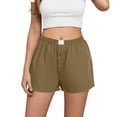thumbnail image 1 of ABATAB Summer Short for Women Elastic Waisted Vintage Cotton Linen Pants Casual Lightweight Beach Vacation Outfits with Pockets, 1 of 6