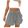 thumbnail image 1 of ABATAB Sweat Shorts for Women Casual Drawstring Athletic Shorts Comfy High Waisted Workout Loose Shorts with Pockets, 1 of 4