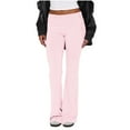 thumbnail image 1 of ABATAB Sweatpants for Women Fold over Low Rise Flare Yoga Pants Casual Lounge Side Drawstring Comfy Cycling Bell Bottom Clothes, 1 of 7