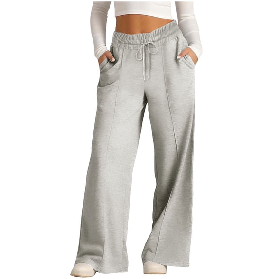 ABATAB Sweatpants for Women Wide Leg Drawstring Baggy Yoga Pants Comfy Workout Active Athletic Trousers with Pockets