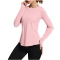 thumbnail image 1 of ABATAB Tops for Women UPF 50+ UV Protection Long Sleeve Workout Shirts with Thumb Hole Lightweight Running Athletic Tees(XX-Large,Pink 1), 1 of 7