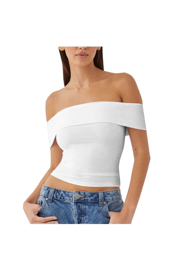 Tube Tops for Women Slim Fit Going out Strapless Tank Tops Plain Bandeau Summer Party Crop Tops