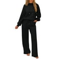 thumbnail image 1 of ABATAB Two Piece Sweatsuits for Women Fall Lounge Sets Turtleneck Pullover Tops Pants with Drawstring Vacation Travel Outfits, 1 of 7