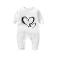 thumbnail image 1 of ABATAB Valentine's Day Baby Girl Boy Unisex Rompers Crewneck Long Sleeve Print Jumpsuit Infant One Piece Clothes Outfits, 1 of 3