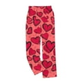 thumbnail image 1 of ABATAB Valentine's Day Fuzzy Pajama Pants for Women Elastic Waist Cute Heart Print Fleece Lounge Pants Winter Pj Bottom with Pockets, 1 of 5