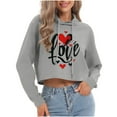 thumbnail image 1 of ABATAB Valentine's Day Womans Cropped Hoodie Love Heart Graphic Long Sleeve Pullover Tops Casual Workout Loose Sweatshirts, 1 of 6