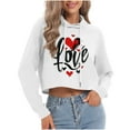 thumbnail image 1 of ABATAB Valentine's Day Womans Cropped Hoodie Love Heart Graphic Long Sleeve Pullover Tops Casual Workout Loose Sweatshirts, 1 of 6