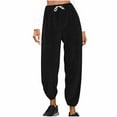 thumbnail image 1 of ABATAB Warm Winter Fuzzy Sleepwear for Women Plush Fleece Drawstring Elastic Waisted Cinch Bottom Pajama Pants with Pockets, 1 of 6