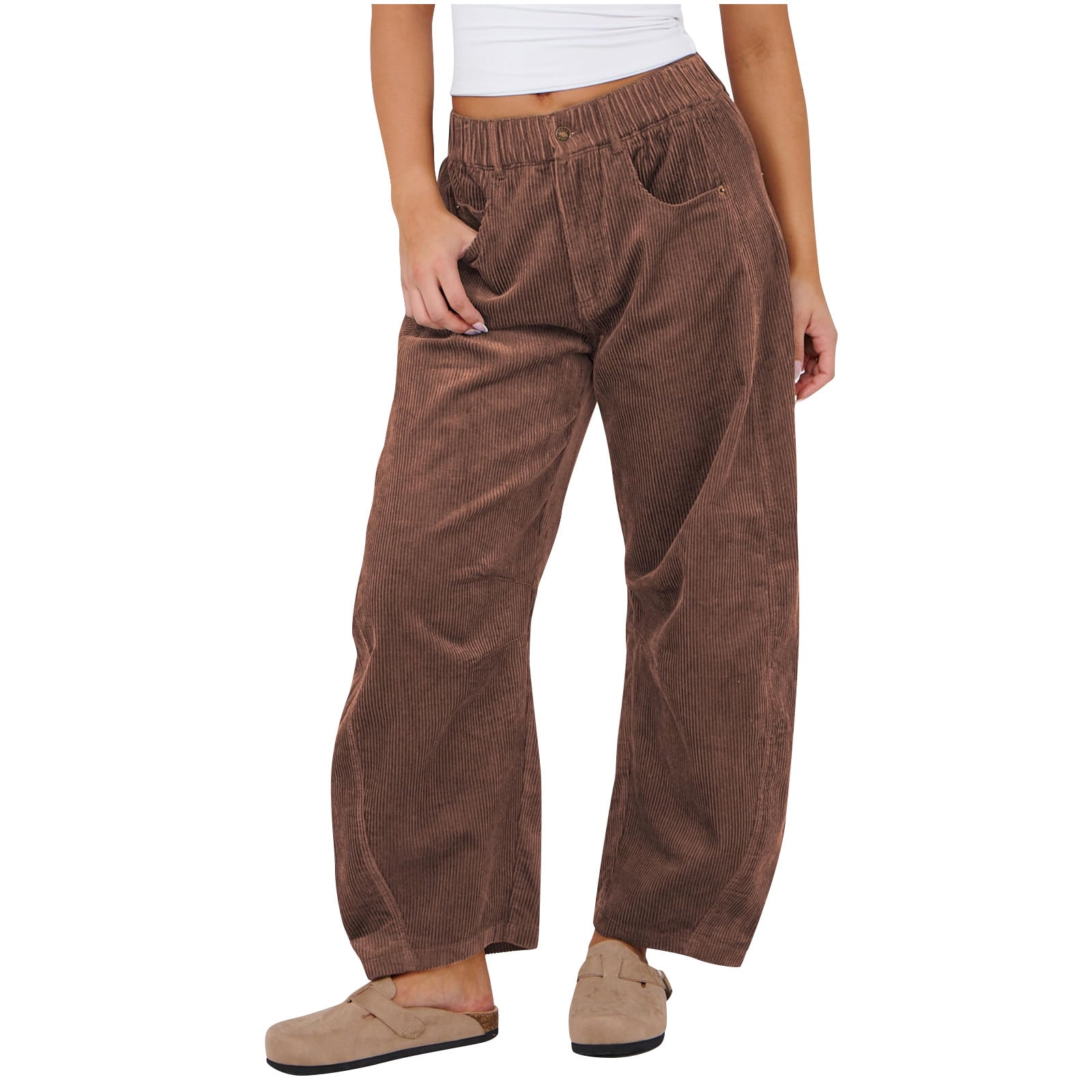Wide Leg Pants, Baggy Corduroy Pants, Black Pants Women