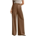 thumbnail image 1 of ABATAB Wide Leg Pants for Women Trendy Fall High Waisted Business Casual Lightweight Outfits Work Pant Trousers with Pockets, 1 of 6