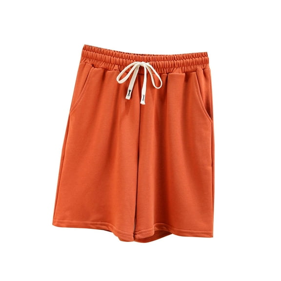 ABATAB Wide Leg Shorts for Women Bermuda Sweat Solid Shorts Drawstring Running Sports Yoga Shorts with Pockets