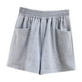 thumbnail image 1 of ABATAB Wide Leg Shorts for Women Elastic Waist Shorts Casual Gym Walking Athletic Shorts with Pockets, 1 of 4