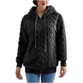 thumbnail image 1 of ABATAB Winter Hoodie Coats for Women Thicken Fuzzy Fleece Jackets with Hood Warm Sherpa Lined Soft Full Zip Sweatshirt Outwear(XX-Large,Black), 1 of 7