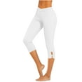 thumbnail image 1 of ABATAB Women Capri Leggings Stretchy Comfortable Gym Legging Summer Casual Solid Comfy Yoga Workout Cropped Pants, 1 of 7