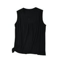 thumbnail image 1 of ABATAB Women Crewneck Tshirt Sleeveless Cozy Tank Shirts Plain Pleated Casual Soft Summer Tee, 1 of 6