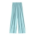 thumbnail image 1 of ABATAB Women Plus Size Palazzo Pants Wide Leg Casual Pants Dressy Loose Elastic Waisted Trousers Summer Vacation Slacks, 1 of 3